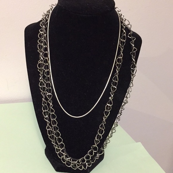 Two silver chains necklaces jewelry, as shown - Picture 2 of 4